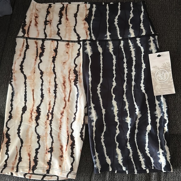 Sage Collective Duality Tie Dye Color block Bike Shorts Size M - Picture 2 of 5